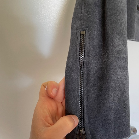 Anthropologie Blank NYC Faux-Suede Dark Gray Moto Jacket/Blazer Size XS NWT - Picture 5 of 16